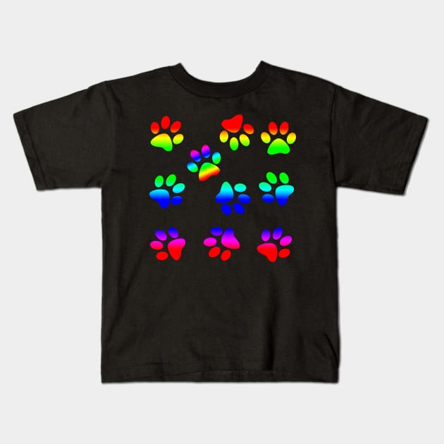 Cute Little Paws - Pattern Design 2 Kids T-Shirt by art-by-shadab